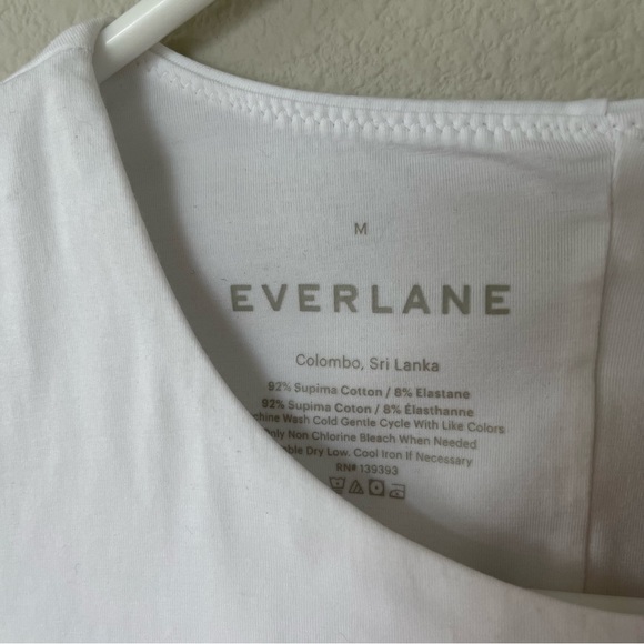 Everlane The Short-Sleeve Crew Neck White Bodysuit - Picture 6 of 7